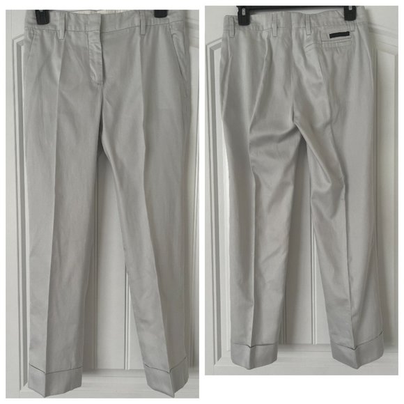 PRADA LIGHT GRAY SUMMER WOMEN ANKLE PANTS - Picture 1 of 11